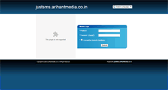 Desktop Screenshot of justsms.arihantmedia.co.in